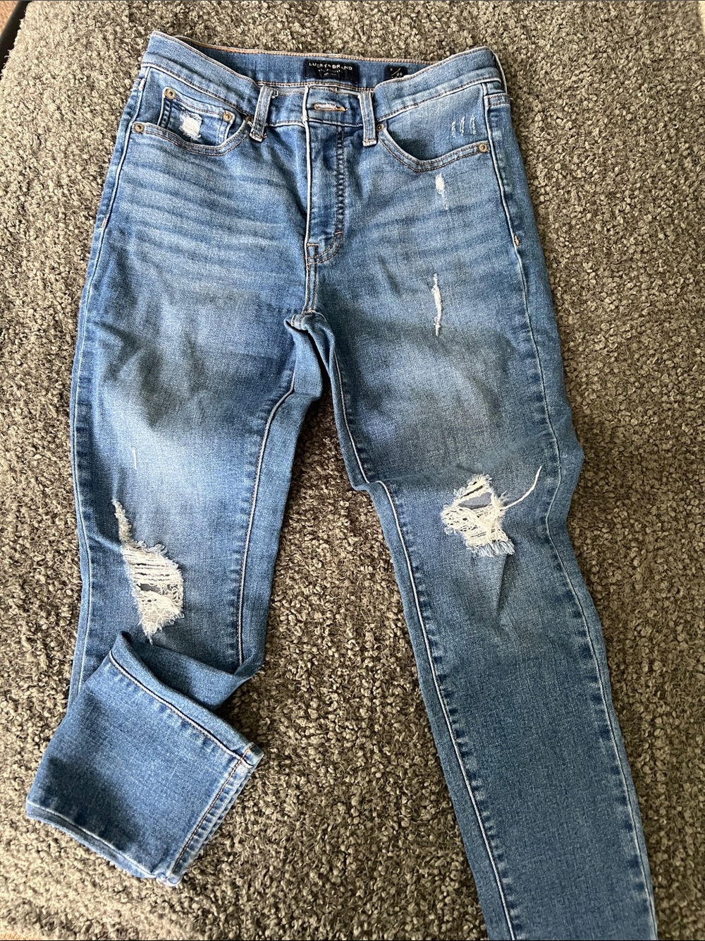 Lucky Brand Light Blue Distressed Skinny Ankle Jeans